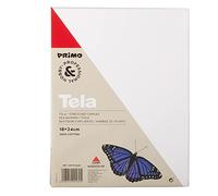 PRIMO Hobby & Professional - Tela per Dipingere 18x24x16,5cm in 100% Cotone, Cartone Telato con Angoli per Fissaggio Cornice - Tele per Dipingere, Hobby Creativi e Lavoretti, Acid Free non Ingiallisce