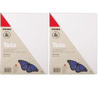 PRIMO Hobby & Professional - Tela per Dipingere 18x24x16,5cm in 100% Cotone, Cartone Telato con Angoli per Fissaggio Cornice - Tele per Dipingere, Hobby Creativi e Lavoretti, Acid Free non Ingiallisce