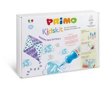 PRIMO Kidskit Marbling Effect - Kit Colori per Bambini +6, Set con 4 Tempere Ergonomiche e Dosatore 50ml, 1 Album da Colorare per Disegno, 1 Libretto per Lavoretti Creativi, Giochi Educativi Artistici