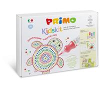 PRIMO Kidskit Puntinismo - Kit Colori per Bambini +7Anni, Set con 4 Tempere Ergonomiche e Dosatore 50ml, 1 Album da Colorare per Disegno, 1 Libretto per Lavoretti Creativi, Giochi Educativi Artistici