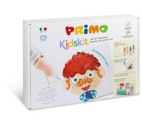 PRIMO Kidskit Symmetry Art- Kit Colori per Bambini +5Anni, Set con 4 Tempere Ergonomiche e Dosatore 50ml, 1 Album da Colorare per Disegno, 1 Libretto per Lavoretti Creativi, Giochi Educativi Artistici