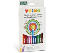 Matite Jumbo - lunghezza 17,5cm e mina 5,5mm - 12 colori - Primo - astuccio 12 matite