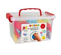PRIMO Morocolor, 8 panetti da 100g di Pasta modellabile Easy Do e 32 Accessori ABC Set, Pasta modellabile soffice, Colori Assortiti Brillanti e formine Creative, Elastica e malleabile, Senza glutine