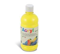 PRIMO Morocolor Acryl, 1 Bottiglia da 500 ml di Colore Acrilico Fine, Giallo Primario, Effetto Coprente e Luminoso, Dotato di Tappo Dosatore
