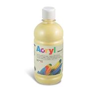 PRIMO Morocolor Acryl, 1 Bottiglia da 500 ml di Colore Acrilico Fine, Oro, Effetto Coprente e Luminoso, Dotato di Tappo Dosatore