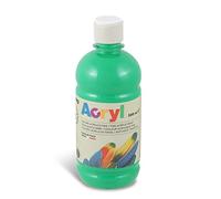 PRIMO Morocolor Acryl, 1 Bottiglia da 500 ml di Colore Acrilico Fine, Verde Brillante, Effetto Coprente e Luminoso, Dotato di Tappo Dosatore
