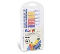 PRIMO Morocolor Acryl, 12 Tubetti da 7,5 ml di Colore Acrilico Fine, Colori assortiti, Effetto Coprente e Luminoso