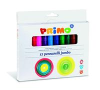 Pennarelli Primo Jumbo - 95838X Pennarelli colorati lavabili colori assortiti tratto largo utilizzabili dai 3 anni in su in confezione da 12 Pz.