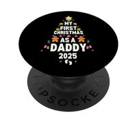 Primo Natale da papà 2025 Annuncio di gravidanza PopSockets PopGrip Adesivo