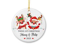 Primo Natale Dei Gemelli Ornamenti Di Albero Di Natale Ceramica Ciondoli Natalizi Con Cordino Ciondoli Decorazione Albero Di Natalizia