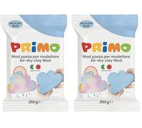 PRIMO - Pasta da Modellare Simil Argilla Dermatologicamente Testata 250g Inodore Vegan, Pasta Modellabile Morbida Naturale - Giochi Bambini 3 Anni per Lavoretti Creativi, Asciuga all'Aria, no Cottura