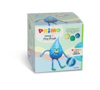 PRIMO - Pasta Modellabile Dermatologicamente Testata 95%Origine Vegetale, 3 Colori 60g, Panetto Argilla da Modellare Morbida Elastica Vasetto, Giochi Bambini 4 Anni Lavoretti Creativi, non Sporca Mani