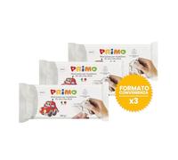 PRIMO - Pasta Modellabile Dermatologicamente Testata 3x500g, Panetto Argilla da Modellare con Mani Inumidite, Giochi Bambini 3 Anni per Lavoretti Creativi, Asciuga all'Aria no Cottura, Inodore, Vegana