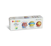 PRIMO - Pasta Modellabile Dermatologicamente Testata 95%Origine Vegetale, 3 Colori 100g, Panetto Argilla da Modellare Morbida Elastica Vasetto, Giochi Bambini 3 Anni Lavoretti Creativi non Sporca Mani