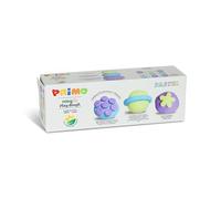 PRIMO - Pasta Modellabile Dermatologicamente Testata 95%Origine Vegetale, 3 Colori 100g, Panetto Argilla da Modellare Morbida Elastica Vasetto, Giochi Bambini 3 Anni Lavoretti Creativi non Sporca Mani