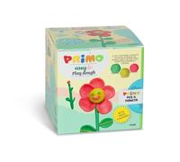 PRIMO - Pasta Modellabile Dermatologicamente Testata 95%Origine Vegetale, 3 Colori 60g, Panetto Argilla da Modellare Morbida Elastica Vasetto, Giochi Bambini 4 Anni Lavoretti Creativi, non Sporca Mani