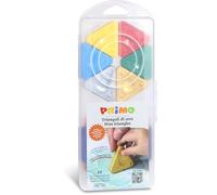 PRIMO - Pastelli a Cera Colorati con 12 Colori per Bambini +3 Anni a Triangolo Resistenti e Durevoli, Pastello dal Colore Intenso per Cartoleria e Lavoretti Creativi per Bambini, non Sporca le Mani