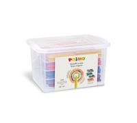 PRIMO - Pastelli a Cera Colorati in Valigetta da 216 Pezzi con 12 Colori per Bambini +3 Anni, Pastello ad Alta Resistenza e Durata per Cartoleria e Lavoretti Creativi per Bambini, non Sporca le Mani