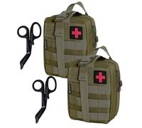Primo Soccorso Tattico Marsupi,Krisvie Tattica Militare Borsello 1000D Nylo Molto Resistente,2 Pezzi First Aid Kit con le Forbice per Trekking Stoccaggio per Le attività all