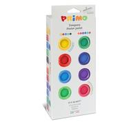 PRIMO - Tempere Lavabili per Bambini +3 Anni, 12 Colori per Bambini 25 ml in Vasetto Validi come Colori per Tessuti e Lavoretti Creativi, Pittura per Tessuti, Carta e Vetro, Colori a Tempera Coprenti