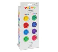 PRIMO-Tempere Lavabili per Bambini+3 Anni,12 Colori per Bambini 25ml in Vasetto Validi per Tessuti e Lavoretti Creativi-Pittura per Tessuti, Carta e Vetro, Colori a Tempera Brillanti e Coprenti