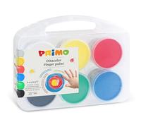 Ditacolor colori a dita - 100ml - c/pennello - Primo - valigetta 6 colori