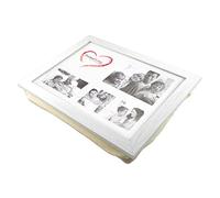 PrimoLiving P-793 - Vassoio da Ginocchio con Cuscino e Cornice, Colore: Bianco