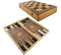 PrimoLiving Set Backgammon Deluxe in legno - 40x40 cm - inclusa scacchiera