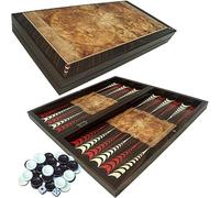 PrimoLiving Set da gioco Backgammon Deluxe in legno Globe S - 28,5 x 28 cm