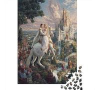 Prince And Princess Riding Bianco CavalliPuzzle 1000 Pezzi Per Adulti, Giochi EduGattoivi38x26cm/1000pcs