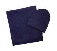 Prince Bowtie Uomo Sciarpa Berretto Set Scatola Regalo Blu SM16004 3900 Marino