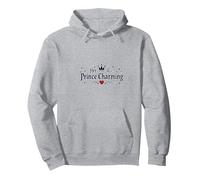 Prince Charming - Il Suo Romantico Innamorato da Favola Felpa con Cappuccio, Unisex per Adulti, Grigio Melange, XL