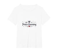 Prince Charming - Il Suo Romantico Innamorato da Favola Maglietta, Donna Plus-Size, Bianco, 6X
