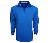 Prince Felpa Uomo Blu Taglio 1/4 Zip in Pile Spazzolato, Large