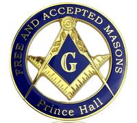 Prince Hall Free Accepted Masons Blue & Gold Masonic Auto Car Emblem