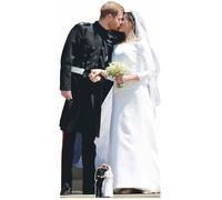 Prince Harry E Meghan Markle Matrimonio Reale Primo Bacio Cartone Ritaglio