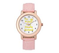 Prince Has Finally Arrived Orologio da polso da donna, con cinturino a scelta, regalo per compleanni, San Valentino, Stile:, regular, MHXYZHW