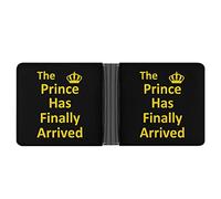 Prince Has Finally Arrived Portafoglio personalizzato con blocco RFID Slim Bifold Portafoglio Tasca frontale Porta carte di credito per uomo donna, Stile:, Taglia unica, MHXYZHW