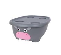 Prince Lionheart Tubimal® Con Amaca | Vasca Neonato & Bambino | Amaca Comfort Per Neonati | Tappo | Contenitore Con Coperchio | 3 Funzioni | Impilabile | Regalo Battesimo - Ippopotamo Grigio