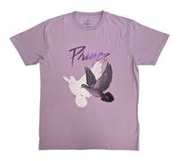 Prince Maglietta Viola Rain Doves Distressed Logo Ufficiale Unisex Viola, Viola, S