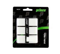 Prince Overgrip Dura Pro Plus - Nastro per impugnatura racchetta, 3 rocchetti, Bianco (bianco), Standard