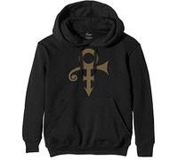 Prince Symbol Pullover, Cappuccio Uomo, Nero (Black Black), Large