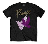 Prince T Shirt Doves Logo Purple Rain Nuovo Ufficiale Uomo Nero