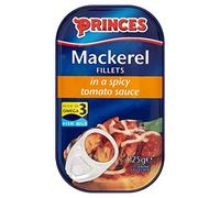 Princes Filetti Di Sgombro In Salsa Di Pomodoro Piccante (125g) (Confezione da 6)