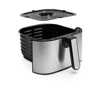 PRINCESS 182037 Aerofryer Smart FRIGGITRICE AD ARIA, capacità 1,2 kg, Max potenza 1500 W, 8 programmi, da 80 °C a 200 °C, Argento