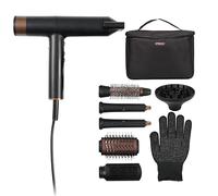 Princess Airstyler Pro, 7-in-1, 3 Livelli di Calore e Velocità, Funzione Ionica, Cool Shot, Cavo 1,8m, Custodia da Viaggio, 7 Accessori, Guanto Termico, Motore BLDC, 2000 W, 01.529205.01.001