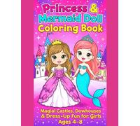 Princess and mermaid doll coloring book