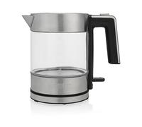 Princess Bollitore in vetro Brighton, 2200 watt, 1 litro, Vetro, Acciaio inossidabile, Lenti, Argento.