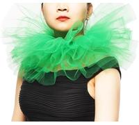 PRINCESS BRIDE Accessorio da clown da circo lirico, collare vittoriano elisabettiano rinascimentale, accessorio per feste in maschera, costume da clown di Halloween, collare a strati (verde)