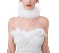 PRINCESS BRIDE Morbido ed elegante collare a balze, accessorio per feste in maschera e Halloween, collare a rete gonfio in rete (bianco)